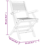 Sedie da Giardino Pieghevoli 4pz 55x62x90cm Legno Massello Teak