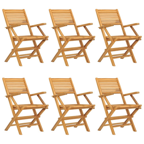 Sedie da Giardino Pieghevoli 6pz 55x62x90cm Legno Massello Teak