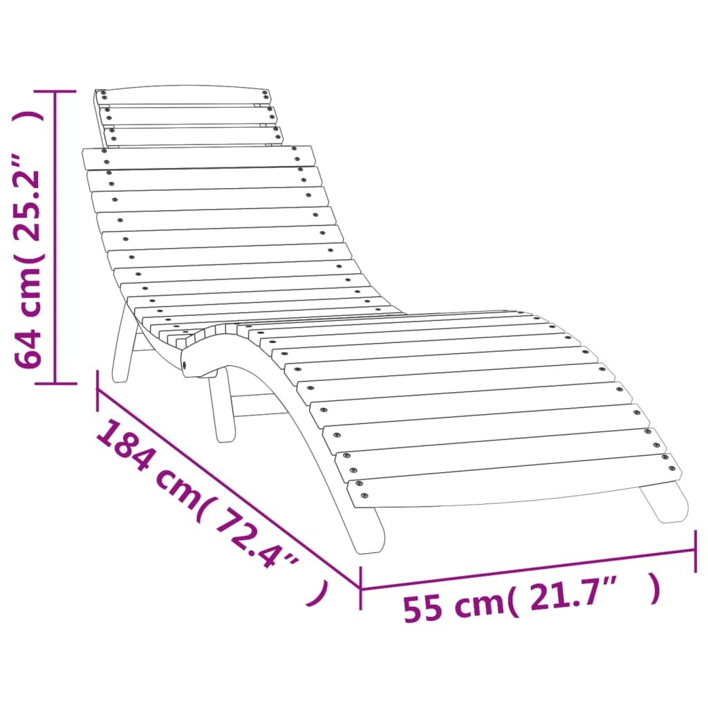 Lettini 2 pz Bianchi 184x55x64 cm Legno Massello di Acacia