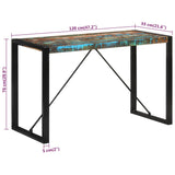 Tavolo da Pranzo 120x55x76 cm in Legno Massello di Recupero