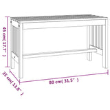 Panca da Giardino 80 cm Legno Massello di Eucalipto