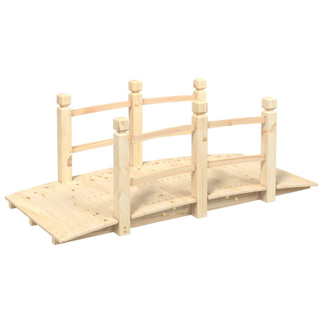 Ponte Giardino Ringhiere 150x67x56cm Legno Massello Abete Rosso