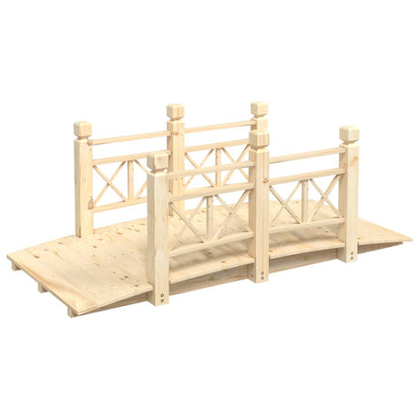 Ponte Giardino Ringhiere 150x67x56cm Legno Massello Abete Rosso