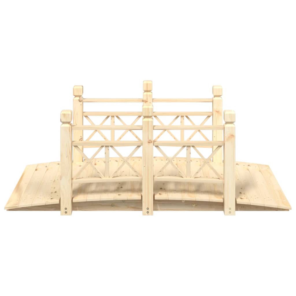 Ponte Giardino Ringhiere 150x67x56cm Legno Massello Abete Rosso