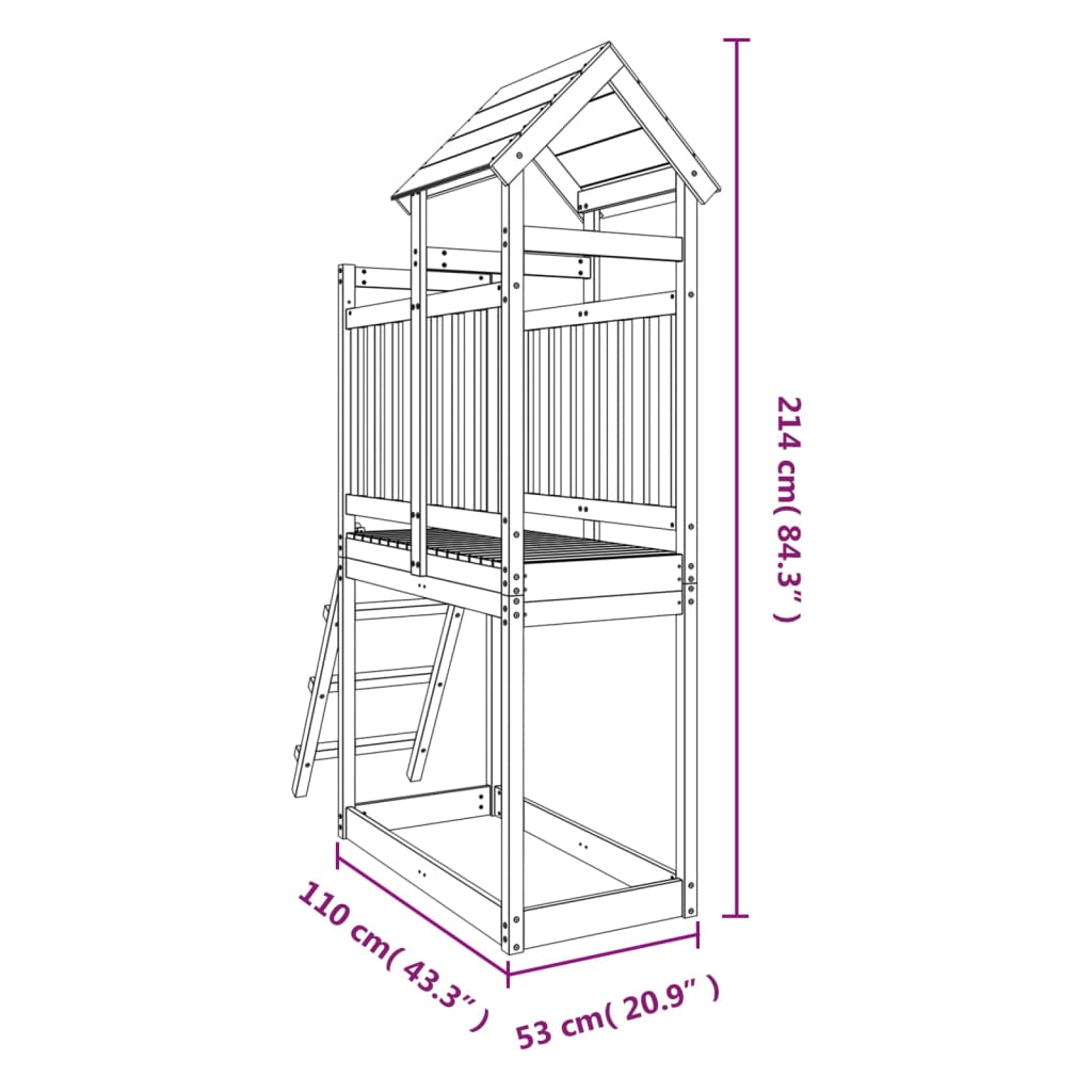 Set da Gioco da Esterno 53x110x214 cm Legno Massello di Douglas