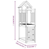 Torre da Gioco con Arrampicata 53x110x214 cm in Legno di Pino