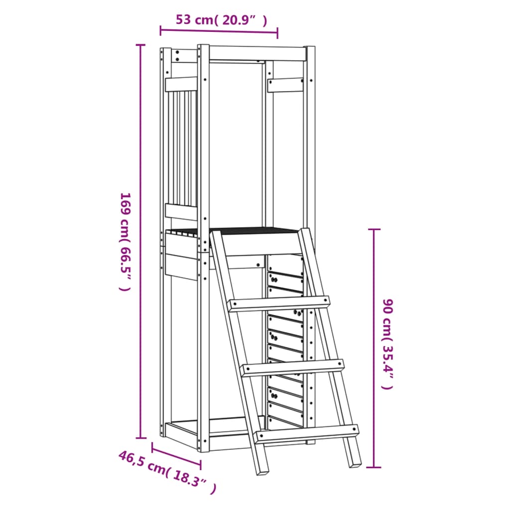 Set da Gioco da Esterno 53x46,5x169 cm Legno di Pino Impregnato