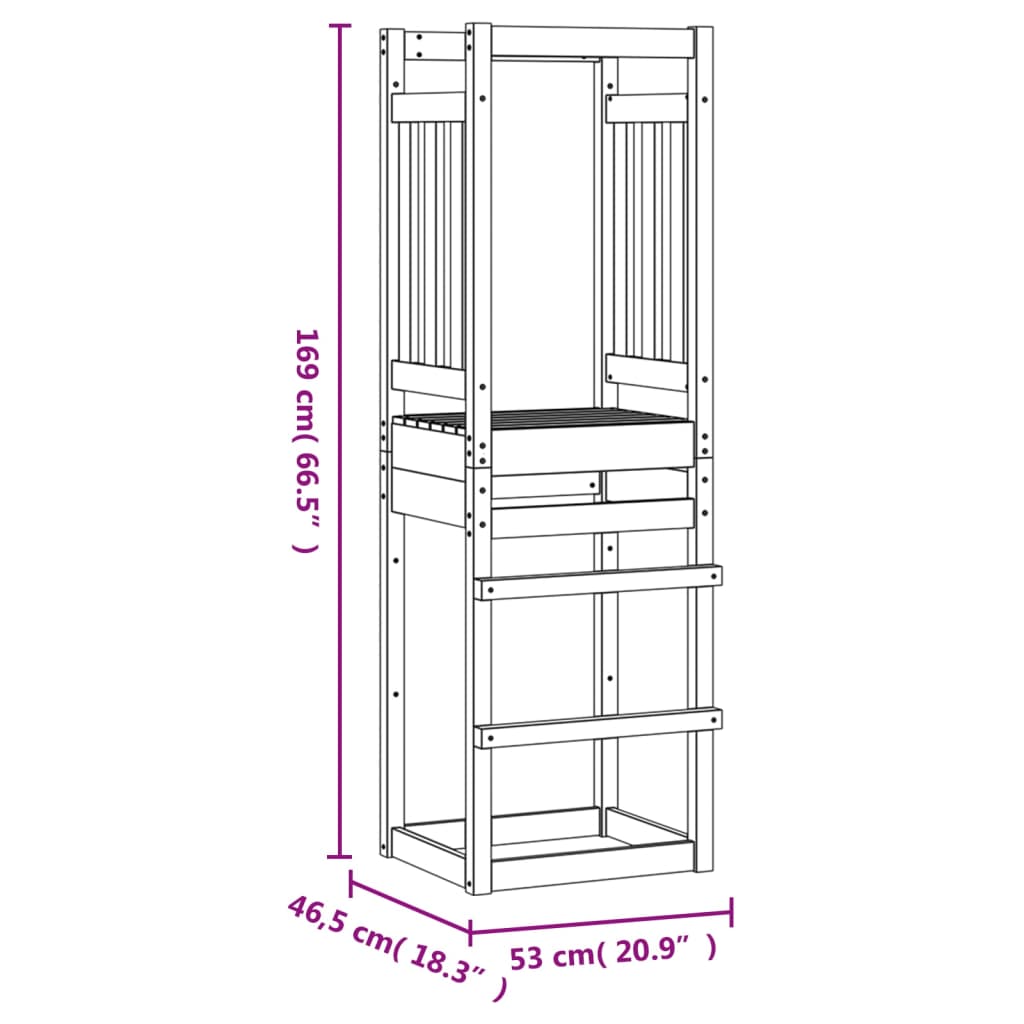 Torre da Gioco 53x46,5x169 cm in Legno Massello di Douglas