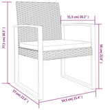 Sedie da Pranzo da Giardino 2 pz Marroni in Rattan PP