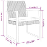 Sedie da Pranzo da Giardino 2 pz Grigio Scuro in Rattan PP