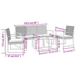 Set Pranzo da Giardino 5 pz con Cuscini PP Rattan Grigio Scuro