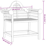 Sedia da Giardino 88x60x92 cm in Legno Massello di Teak