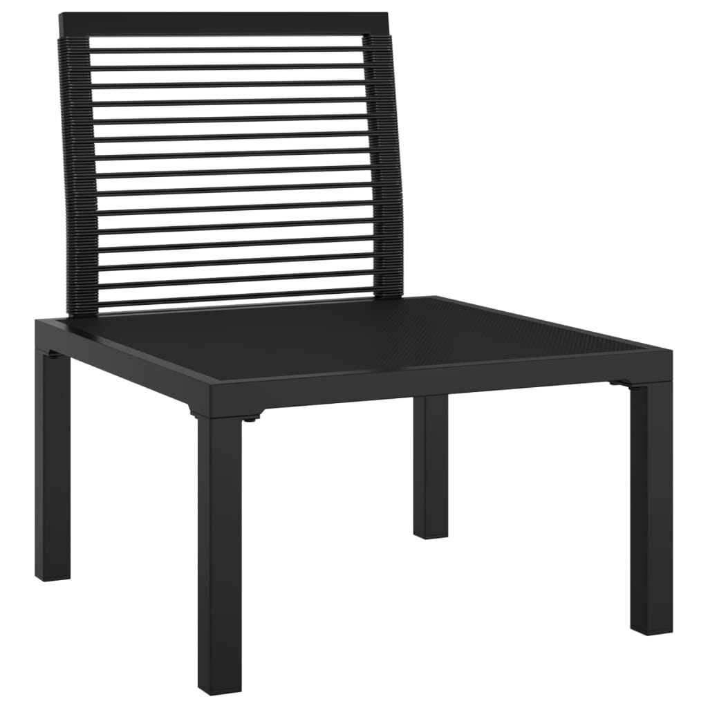 Poltrona da Giardino con Cuscini Polyrattan Nero e Grigio