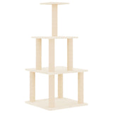 Albero per Gatti con Tiragraffi in Sisal Crema 111 cm