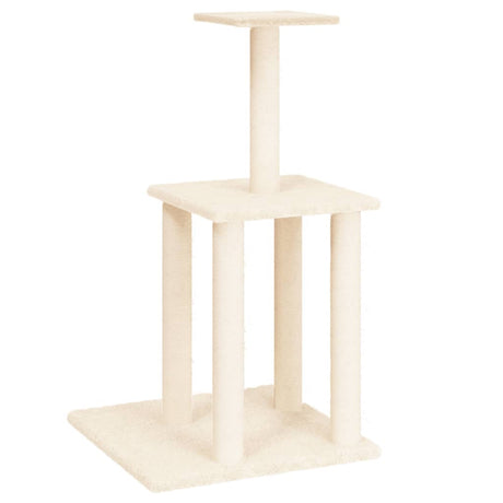 Albero per Gatti con Tiragraffi in Sisal Crema 85,5 cm