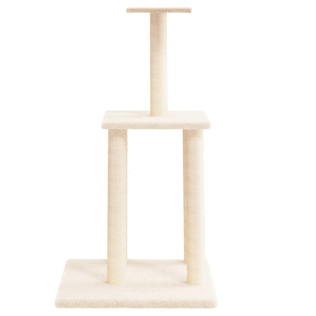 Albero per Gatti con Tiragraffi in Sisal Crema 85,5 cm