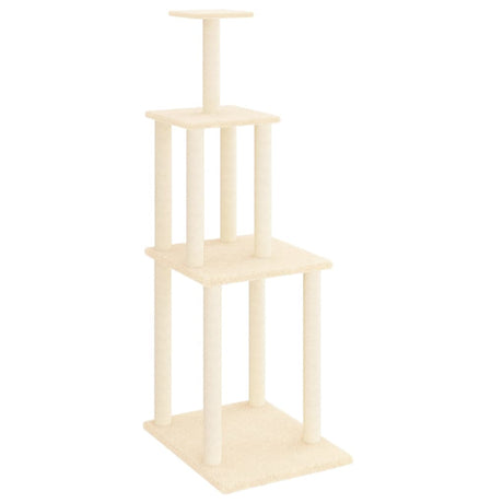 Albero per Gatti con Tiragraffi in Sisal Crema 149 cm