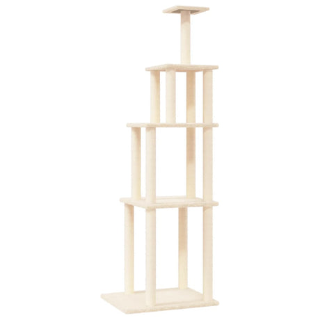 Albero per Gatti con Tiragraffi in Sisal Crema 183 cm