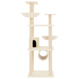 Albero per Gatti con Tiragraffi in Sisal Crema 141 cm