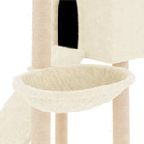 Albero per Gatti con Tiragraffi in Sisal Crema 153 cm