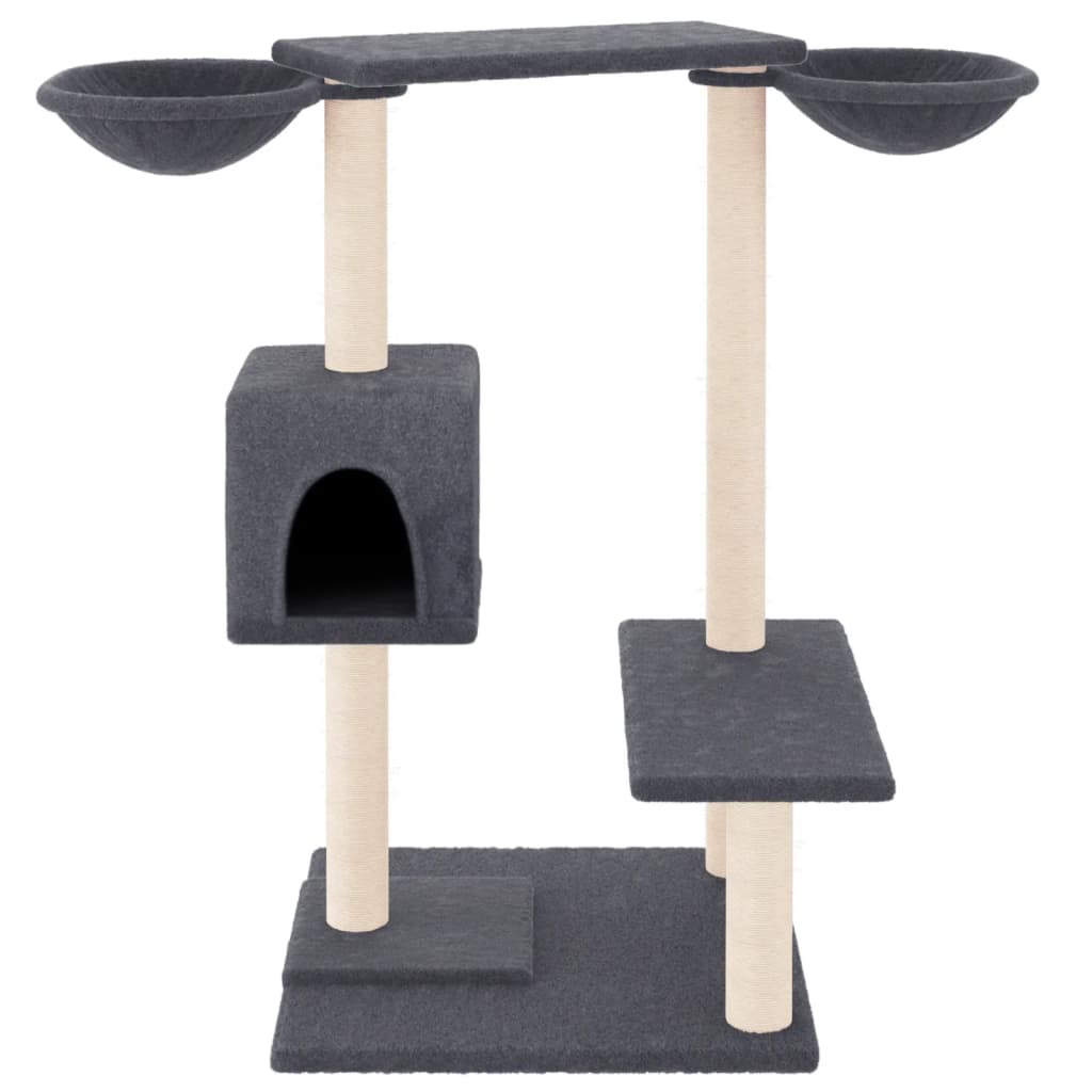 Albero per Gatti con Tiragraffi Grigio Scuro 82 cm