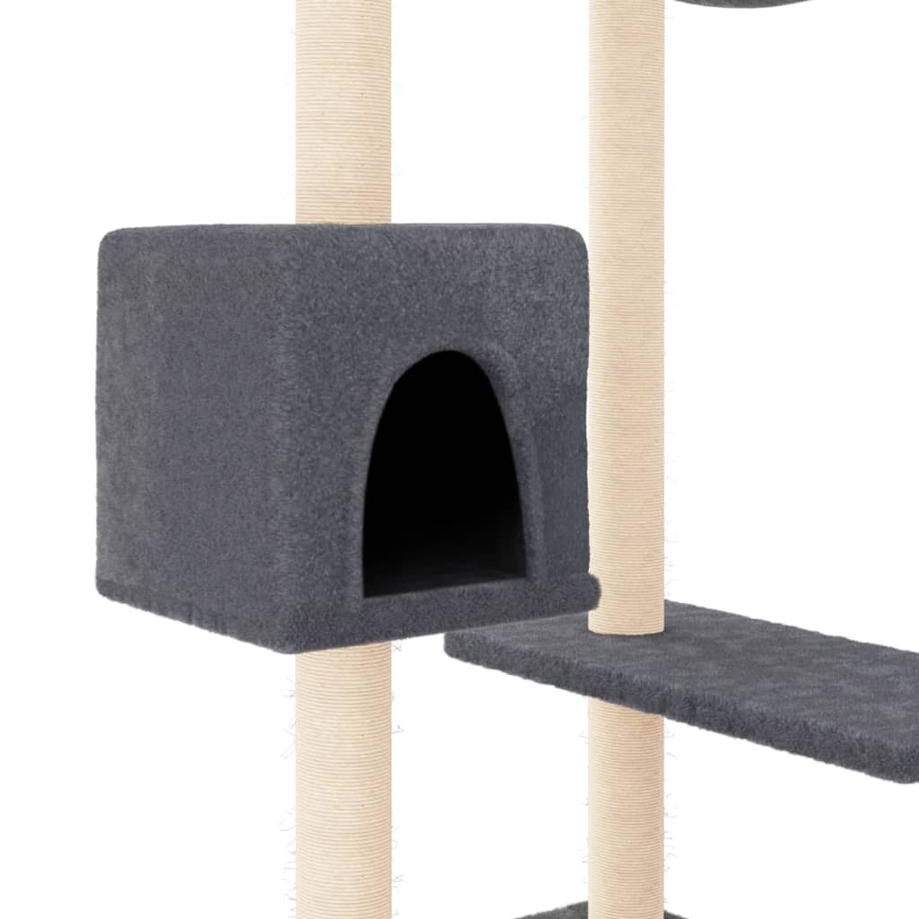 Albero per Gatti con Tiragraffi Grigio Scuro 82 cm