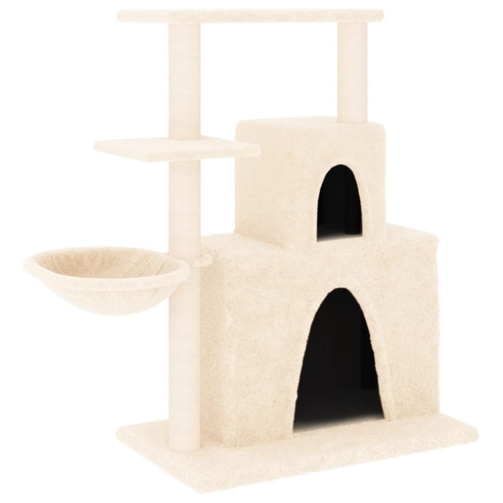 Albero per Gatti con Tiragraffi in Sisal Crema 83 cm