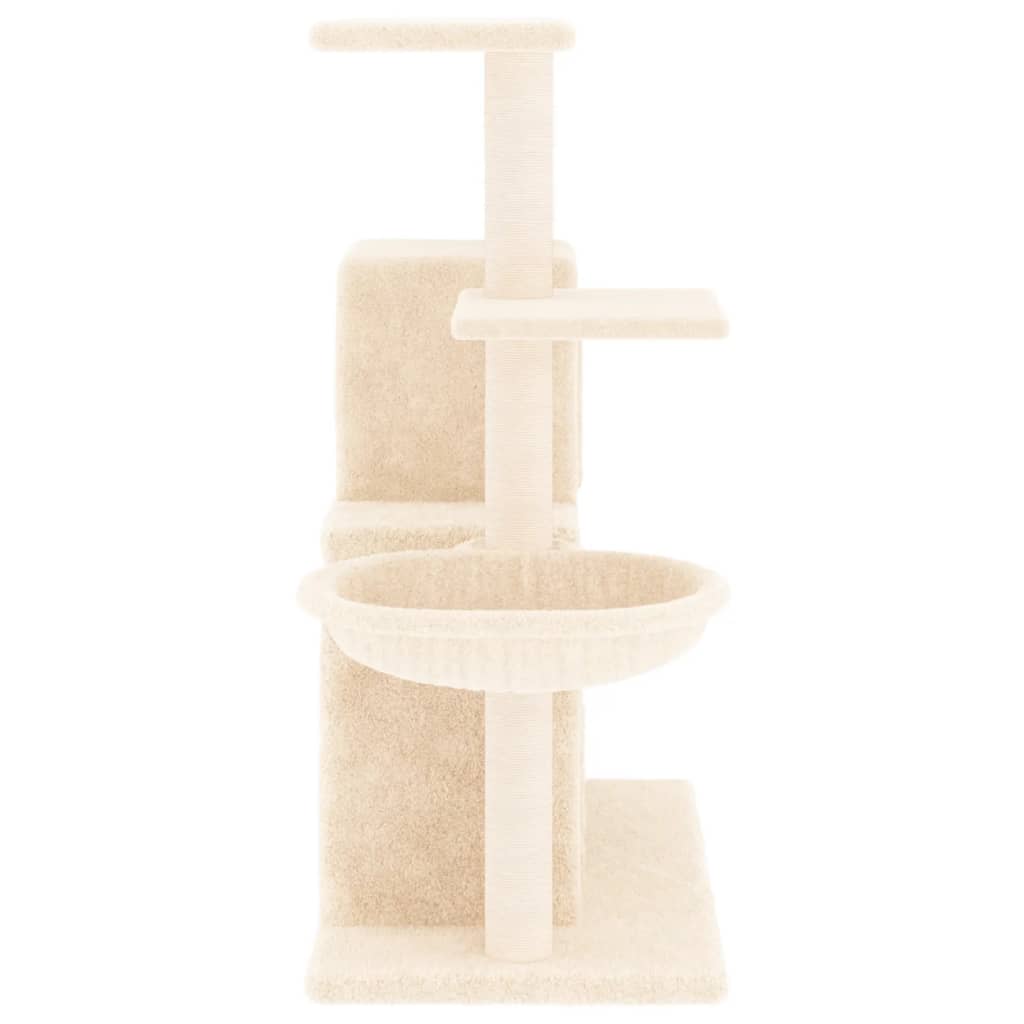 Albero per Gatti con Tiragraffi in Sisal Crema 83 cm