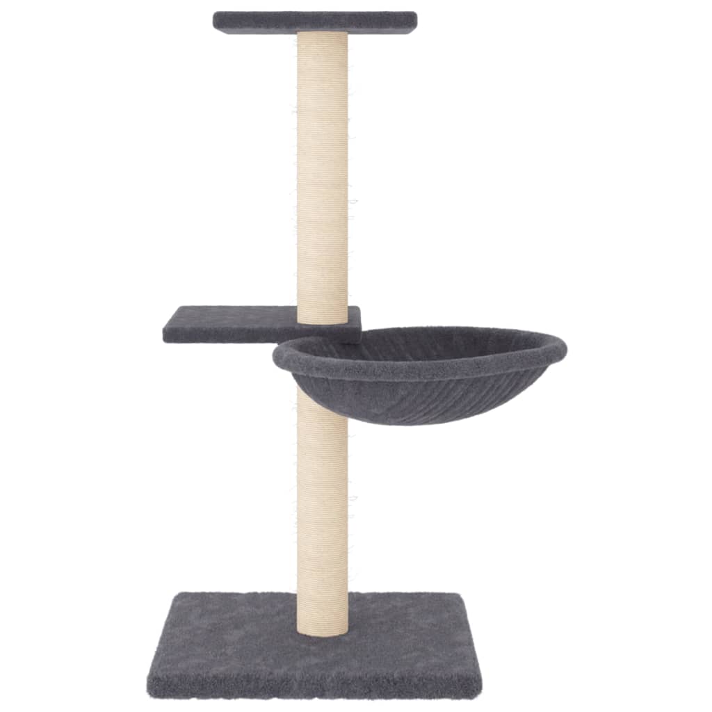 Albero per Gatti con Tiragraffi in Sisal Grigio Scuro 72 cm