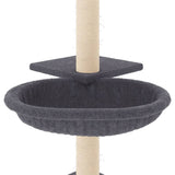 Albero per Gatti con Tiragraffi in Sisal Grigio Scuro 72 cm