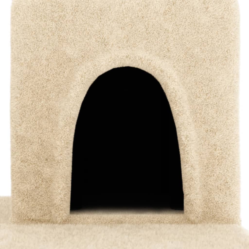 Albero per Gatti con Tiragraffi in Sisal Crema 154 cm