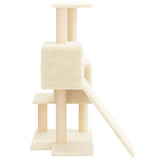 Albero per Gatti con Tiragraffi in Sisal Crema 82 cm