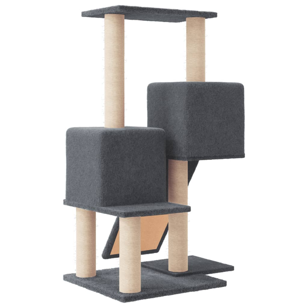 Albero per Gatti con Tiragraffi in Sisal Grigio Scuro 82 cm