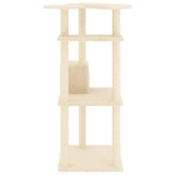 Albero per Gatti con Tiragraffi in Sisal Crema 123 cm