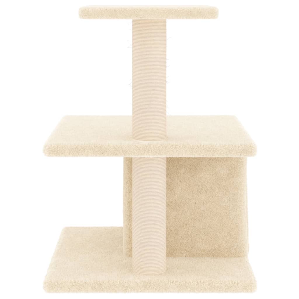 Albero per Gatti con Tiragraffi in Sisal Crema 48 cm