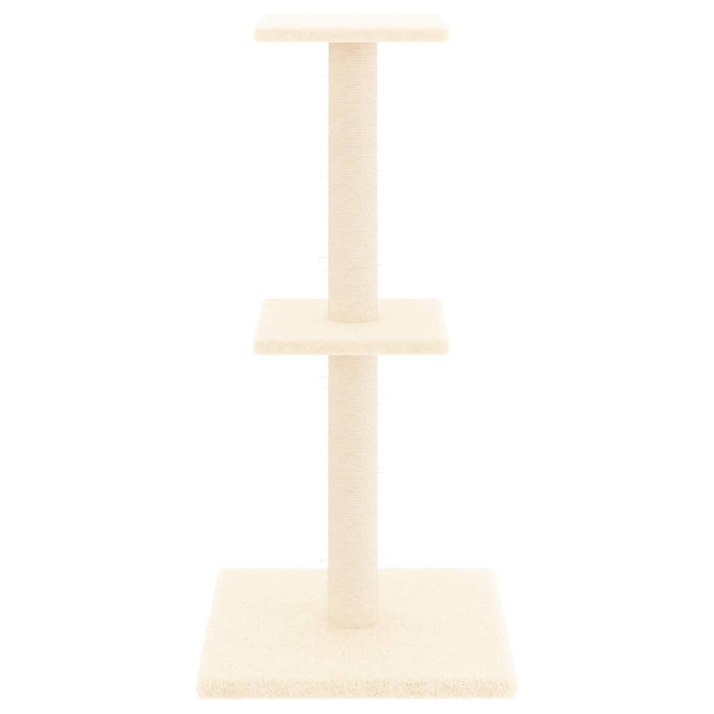 Albero per Gatti con Tiragraffi in Sisal Crema 73 cm