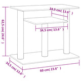 Pali Tiragraffi per Gatti con Piattaforme Grigio Chiaro 62,5 cm