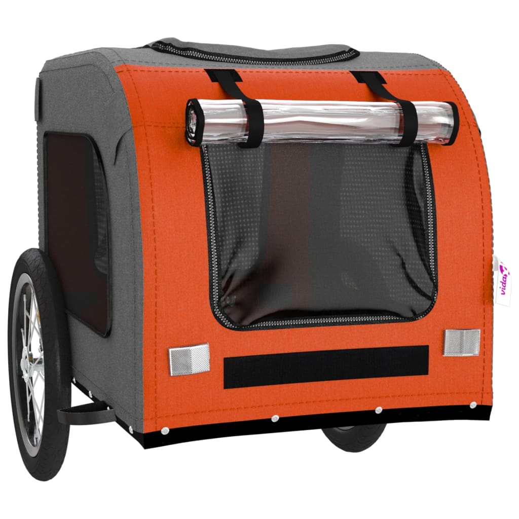 Bike Trailer for Animals Orange and Gray Oxford and Iron