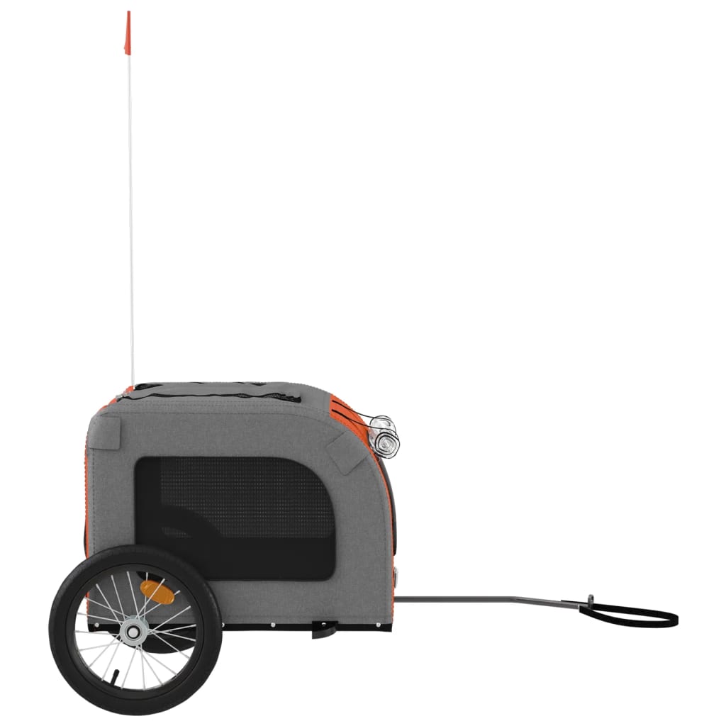 Bike Trailer for Animals Orange and Gray Oxford and Iron