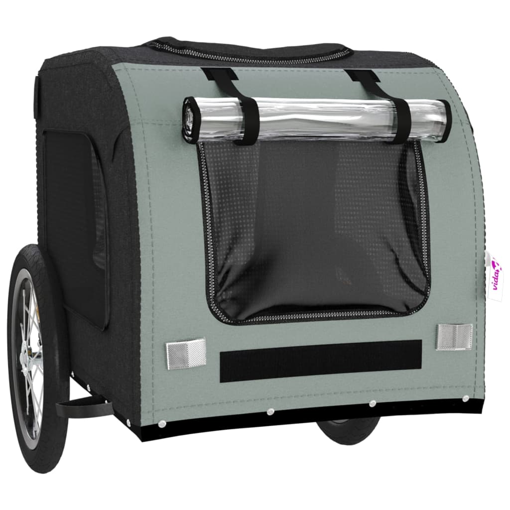 Bike Trailer for Animals Black and Gray Oxford and Iron