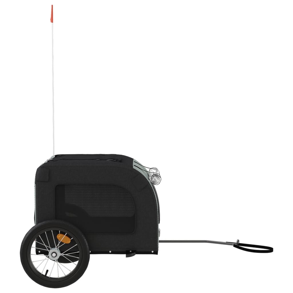 Bike Trailer for Animals Black and Gray Oxford and Iron