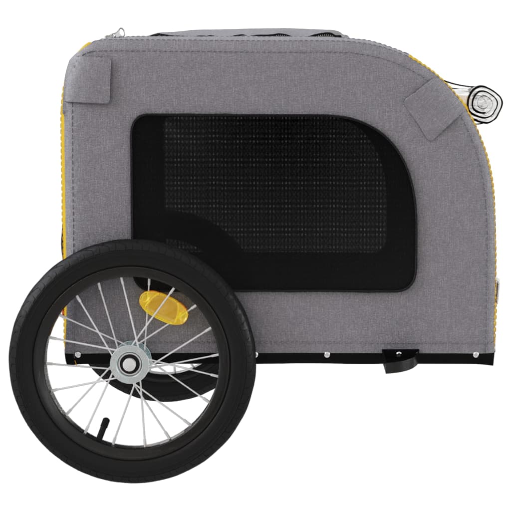 Bike Trailer for Animals Yellow and Gray Oxford and Iron