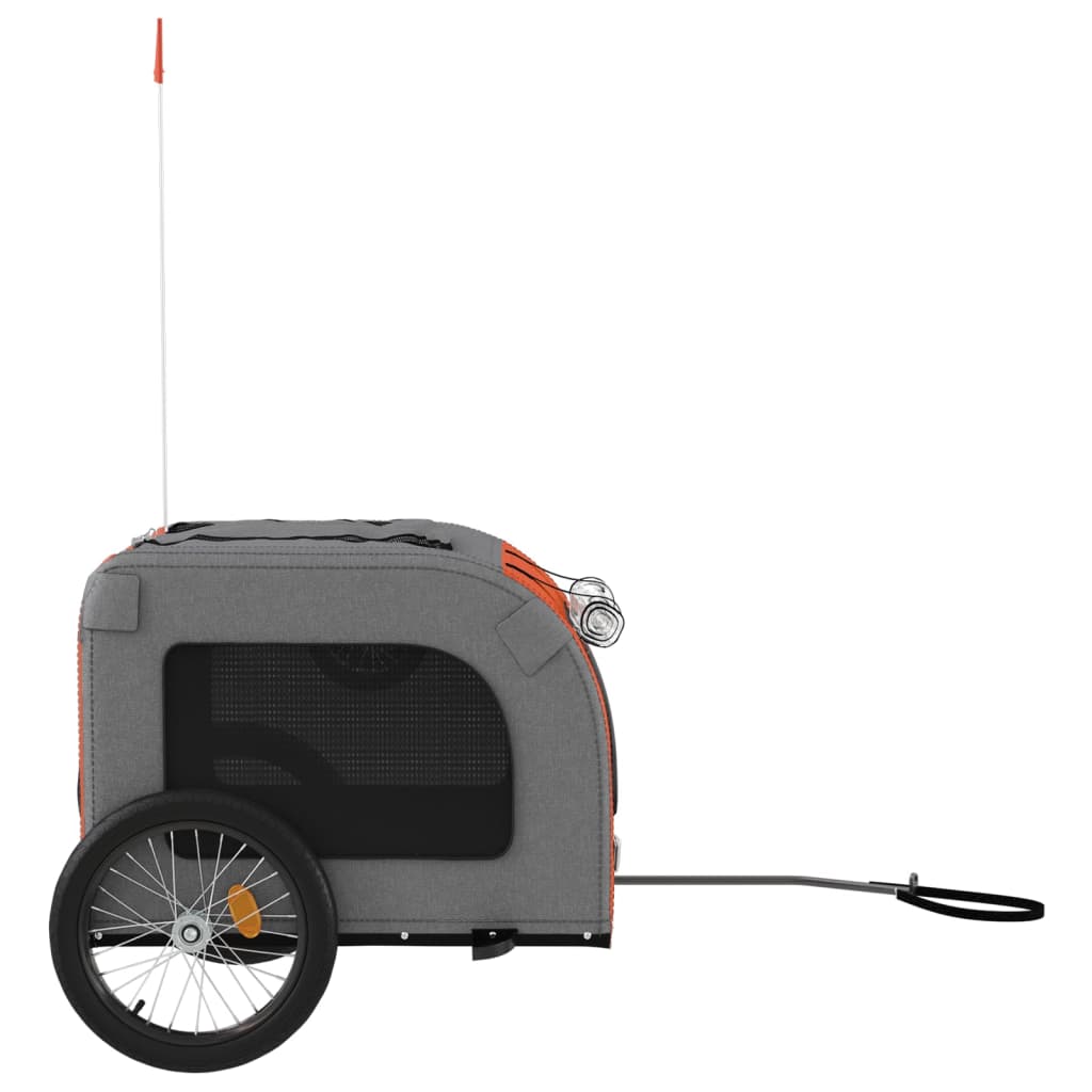 Bike Trailer for Animals Orange and Gray Oxford and Iron