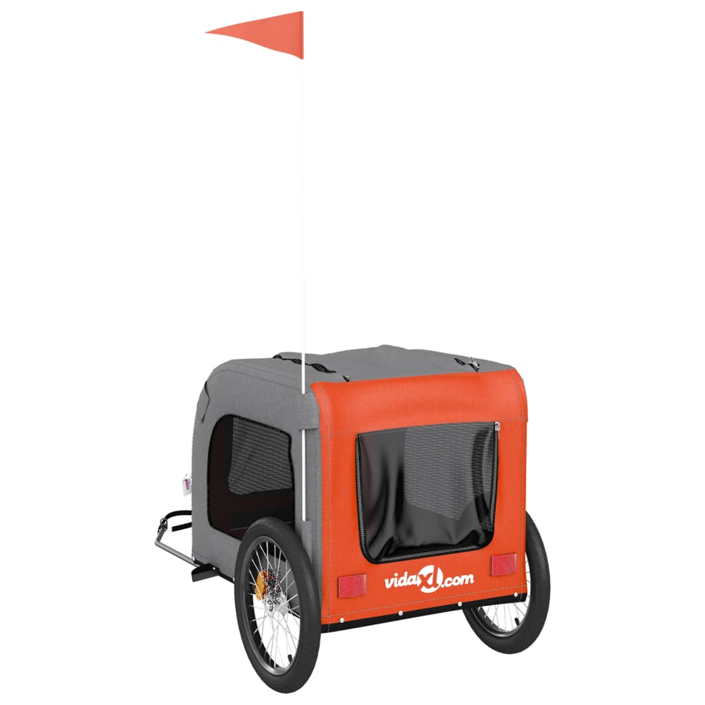 Bike Trailer for Animals Orange and Gray Oxford and Iron