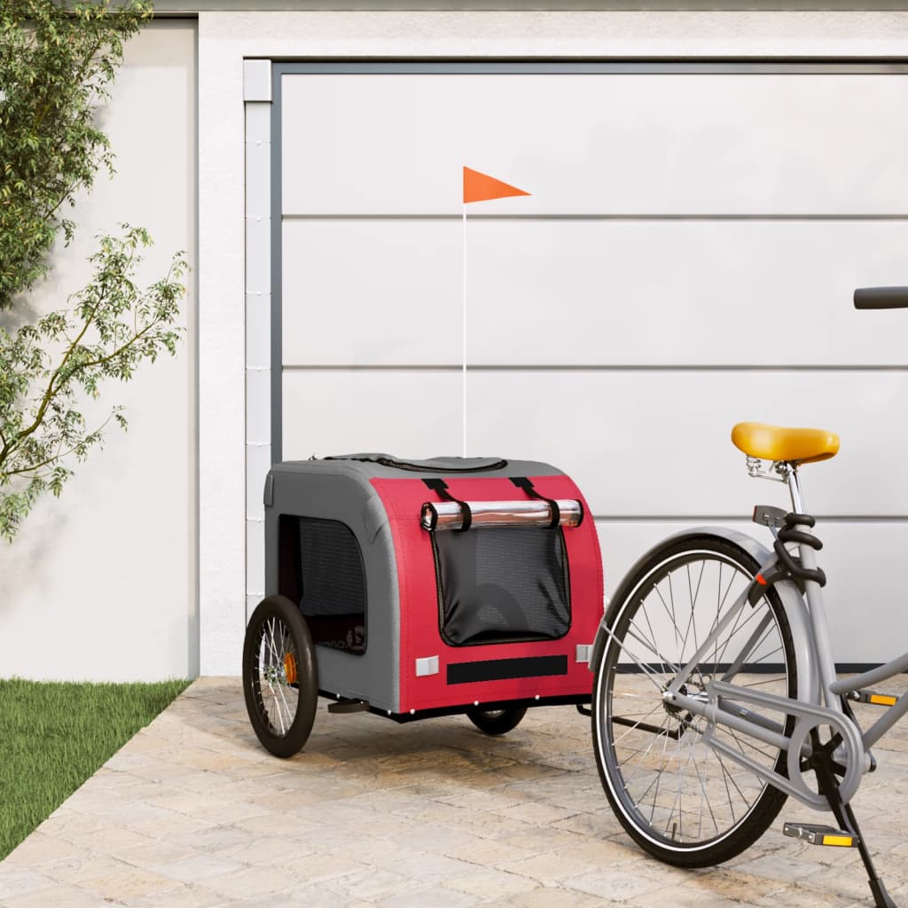 Red and Gray Oxford and Iron Animal Bike Trailer