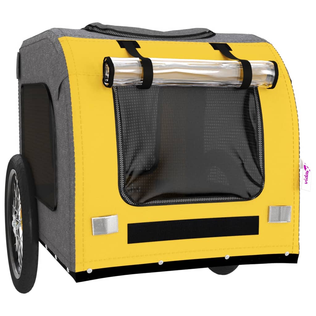 Bike Trailer for Animals Yellow and Gray Oxford and Iron