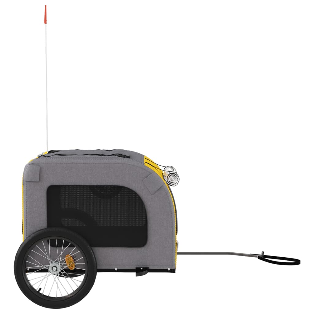 Bike Trailer for Animals Yellow and Gray Oxford and Iron