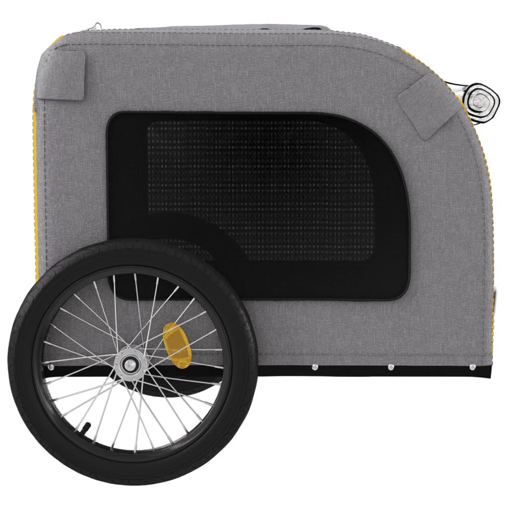 Bike Trailer for Animals Yellow and Gray Oxford and Iron