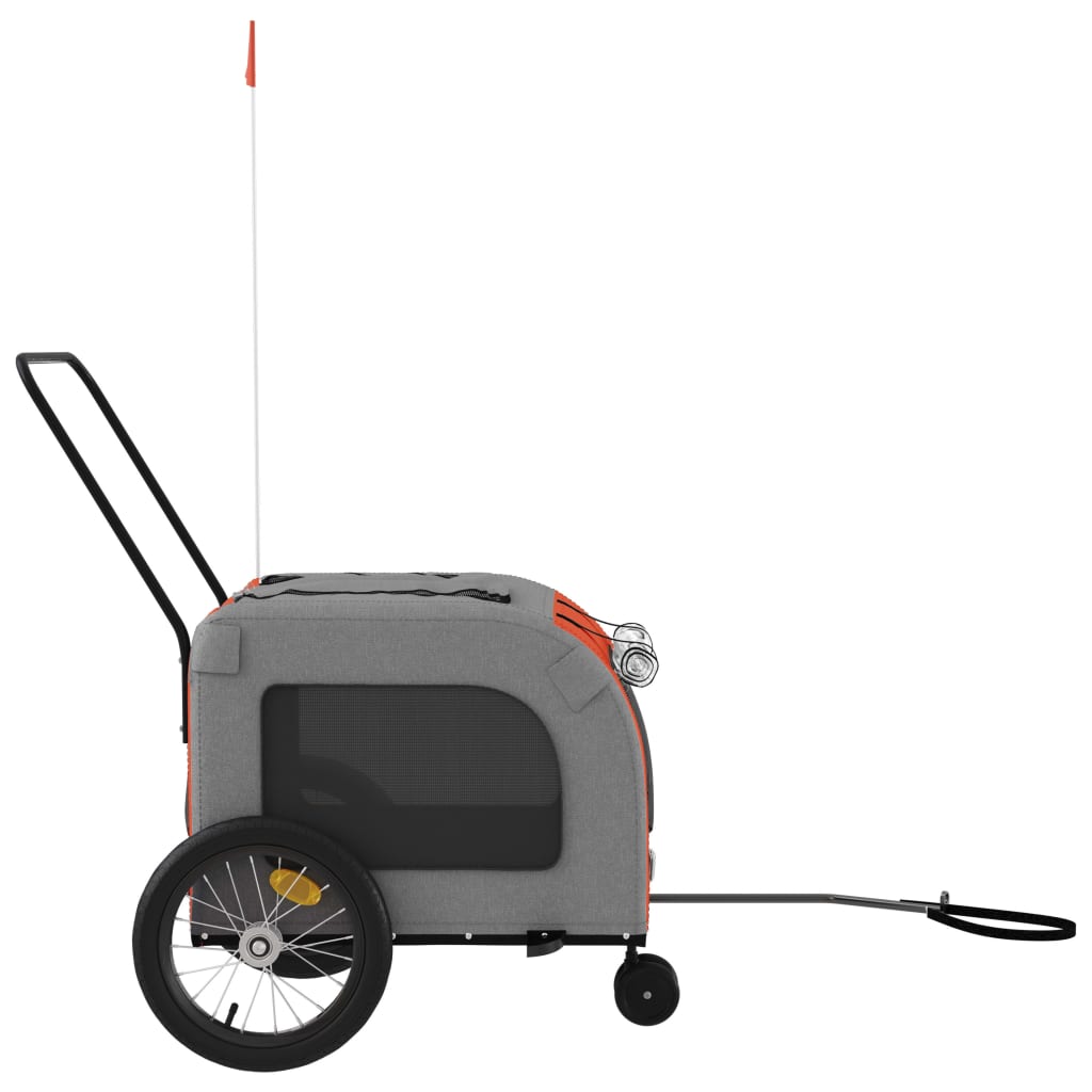 Bike Trailer for Animals Orange and Gray Oxford and Iron