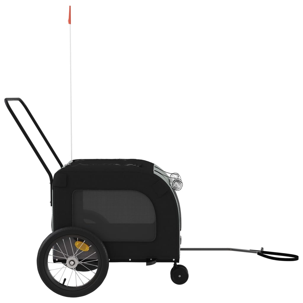 Bike Trailer for Animals Black and Gray Oxford and Iron